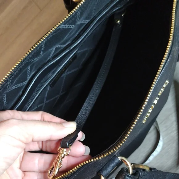 Michael Kors Black Tote with Gold Accents - Picture 15 of 17